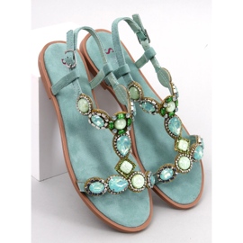 Seastar Sandale Jolene Green cu margele verde 1