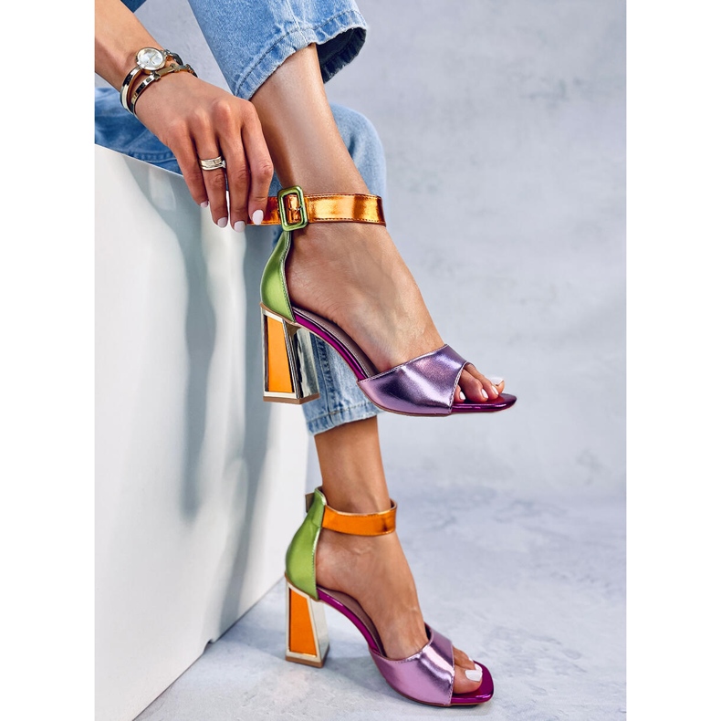 Seastar Sandale cu toc geometric de la Marshmello Pink roz 2