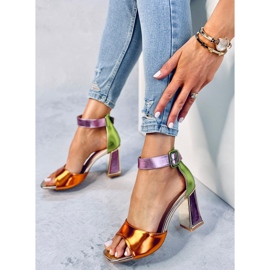 Sandale cu toc geometric din Marshmello Orange portocale 1 Sandale cu toc geometric din Marshmello Orange portocale 1