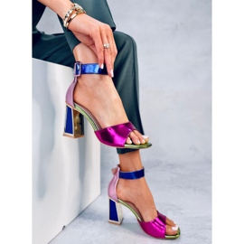 Sandale cu toc geometric Marshmello Fuchsia roz 5