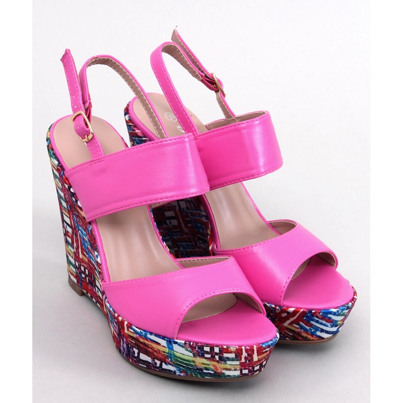 Homme Sandale cu pană de culoare roz 1