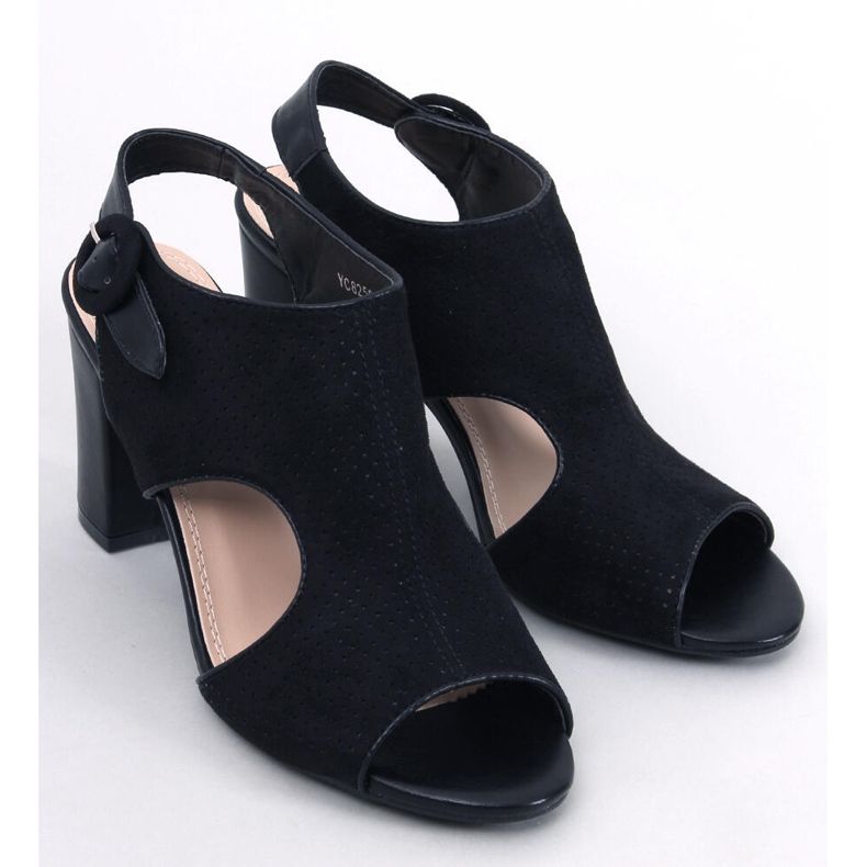 Morillo Sandale negre cu toc ajurata negru 1