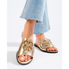 Glisori Shelovet de damă cu împodobire aurie de aur 2