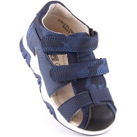Sandale cu velcro camo News Jr 5909 bleumarin albastru 1