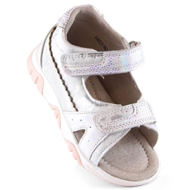 Sandale albe cu velcro Miss Jr EVE429 1