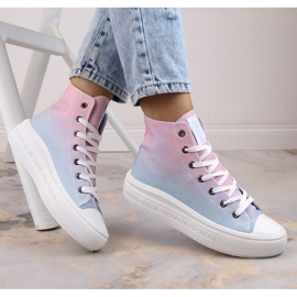 Adidași cu platformă Big Star W INT1877B ombre albastru 1