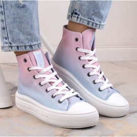 Adidași cu platformă Big Star W INT1877B ombre albastru 3