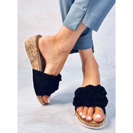 BM Sandale cu pană cu flori de la Peluso Black negru 1