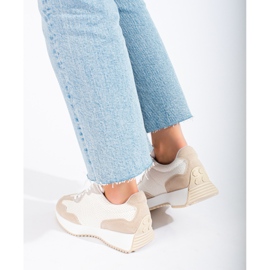 TRENDI Pantofi Sporti Casual Pe Platformă bej alb gri 2