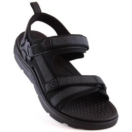 Sandale sport pentru bărbați negre cu Velcro News 23MN11-5623 negru 1 Sandale sport pentru bărbați negre cu Velcro News 23MN11-5623 negru 1