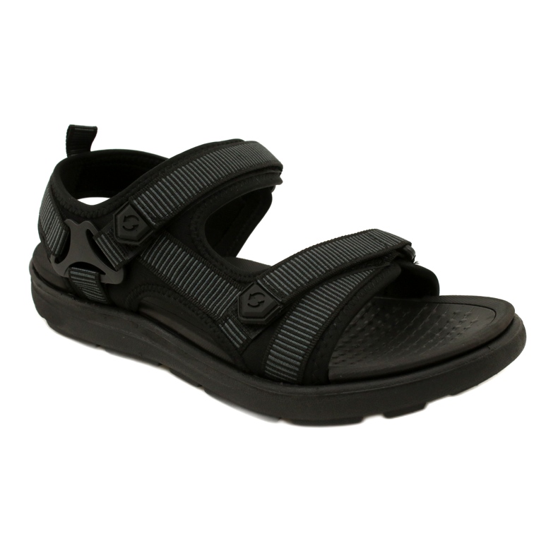 Sandale sport pentru bărbați negre cu Velcro News 23MN11-5623 negru 2 Sandale sport pentru bărbați negre cu Velcro News 23MN11-5623 negru 2
