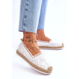 FE1 Espadrile cu slip-on din dantela White Blanco alb 1