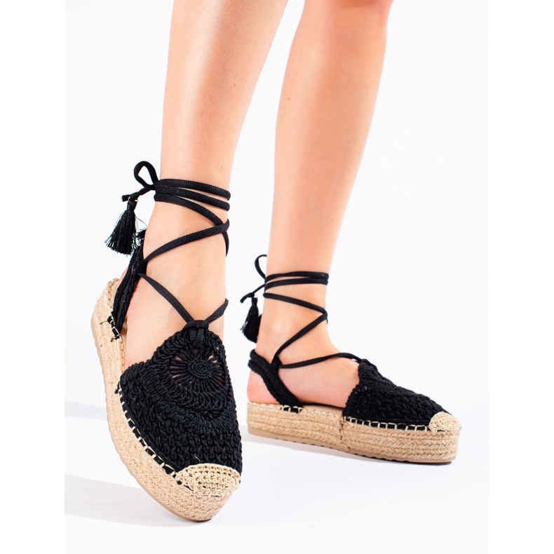 Espadrile negre cu platformă de la Shelovet boho negru 1 Espadrile negre cu platformă de la Shelovet boho negru 1
