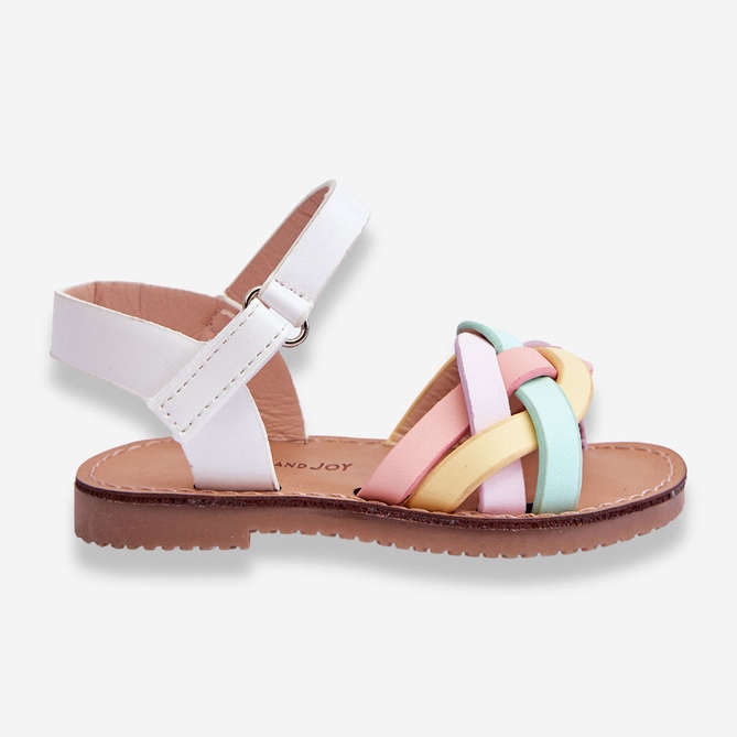 Sandale Velcro pentru copii Multicolor Kimmi alb 1