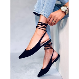 Balerini Dentoni Black cu șireturi negru 2