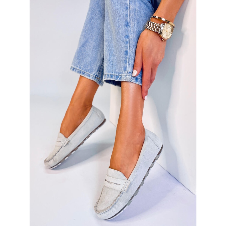 Mocasini Anaya Gri din piele intoarsa pentru femei 2