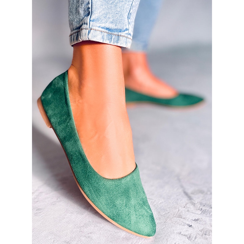 Seastar Balerini cu branț din piele Keys Green verde 1 Seastar Balerini cu branț din piele Keys Green verde 1