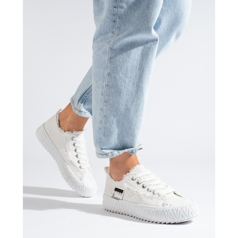 Tenisi albi cu platformă Shelovet 1 Tenisi albi cu platformă Shelovet 1