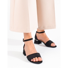 Sandale negre Shelovet cu toc mic negru 1