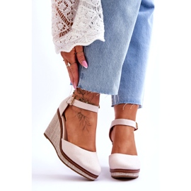 PS1 Sandale cu pană clasice de damă Bej Malani 1