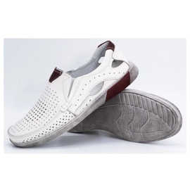 Olivier Mocasini pentru bărbați din piele ajurata 937MP, alb 3