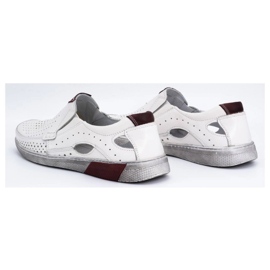 Olivier Mocasini pentru bărbați din piele ajurata 937MP, alb 5