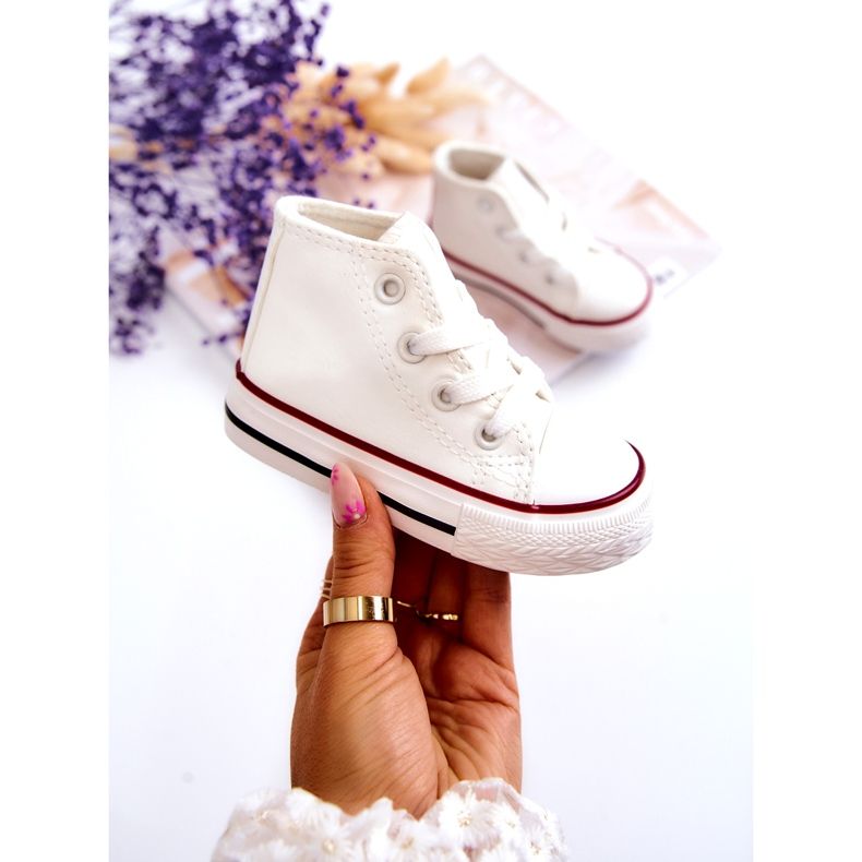 Adidași albi înalte pentru copii 1