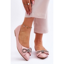 WS1 Balerini eleganti cu fundita si strasuri roz 1