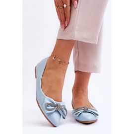 WS1 Balerini eleganti cu fundita si strasuri albastre albastru 1