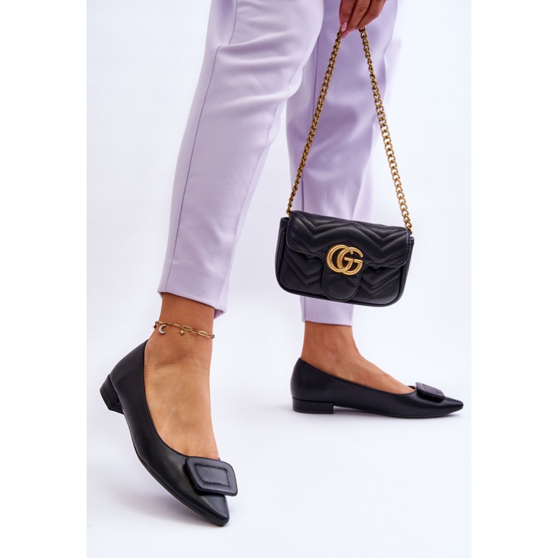 WS1 Balerini Clasici Cu Decorat Rivea Neagra negru 2