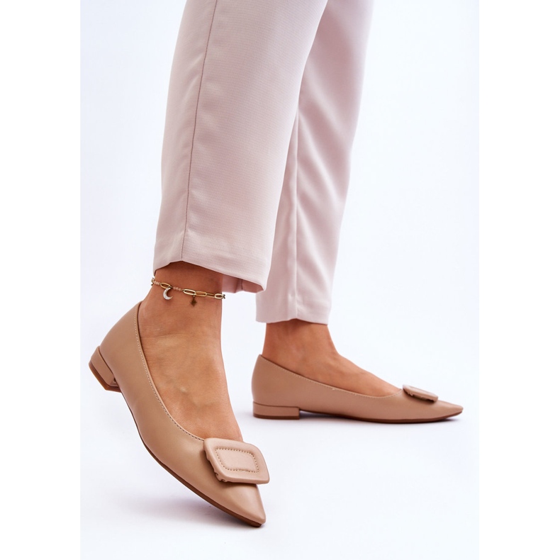 WS1 Balerini Clasici Cu Decor Bej Rivea 2