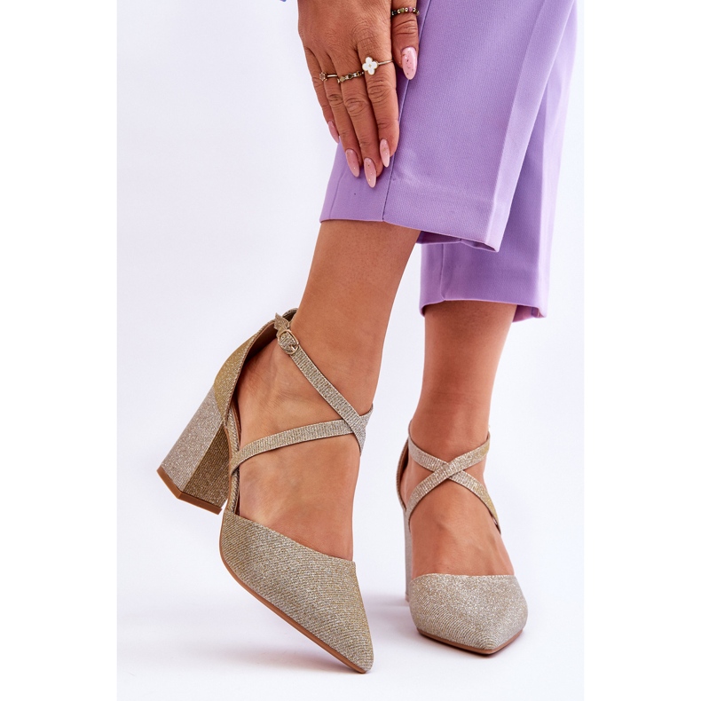 WS1 Pompe strălucitoare la modă pe un toc galaxie auriu de aur 1