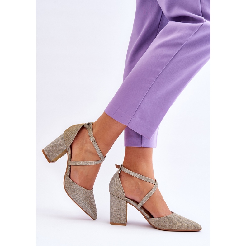 WS1 Pompe strălucitoare la modă pe un toc galaxie auriu de aur 2