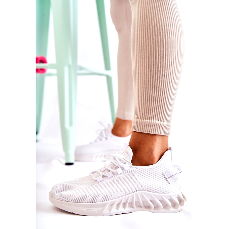 Pantofi sport dama, material, alb 4