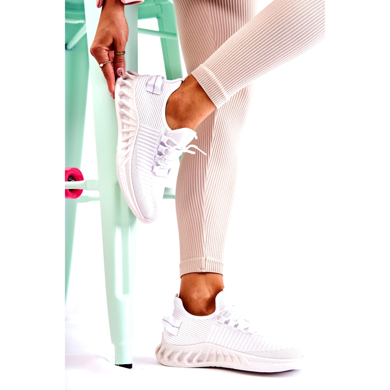 Pantofi sport dama, material, alb 2