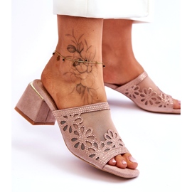 S.Barski Tocuri pentru femei cu ochiuri de plasă și zircons S. Barski KV-612-1 Beige bej 1