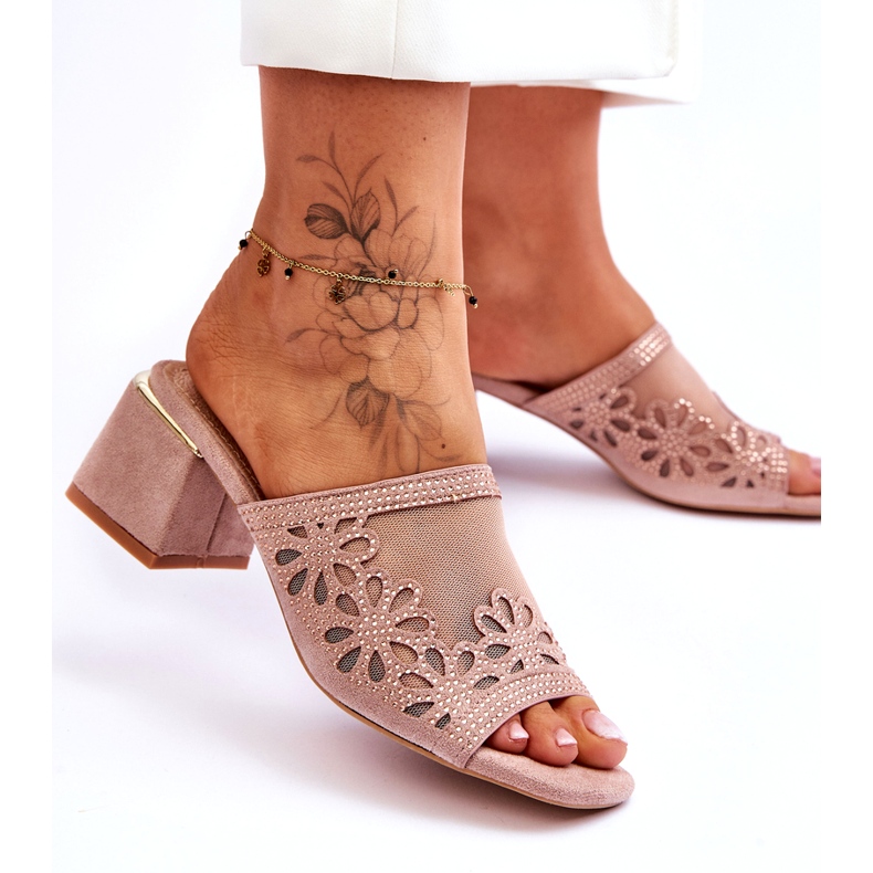 S.Barski Tocuri pentru femei cu ochiuri de plasă și zircons S. Barski KV-612-1 Beige bej 1