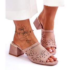 S.Barski Tocuri pentru femei cu ochiuri de plasă și zircons S. Barski KV-612-1 Beige bej 2