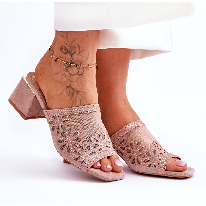 S.Barski Tocuri pentru femei cu ochiuri de plasă și zircons S. Barski KV-612-1 Beige bej 6