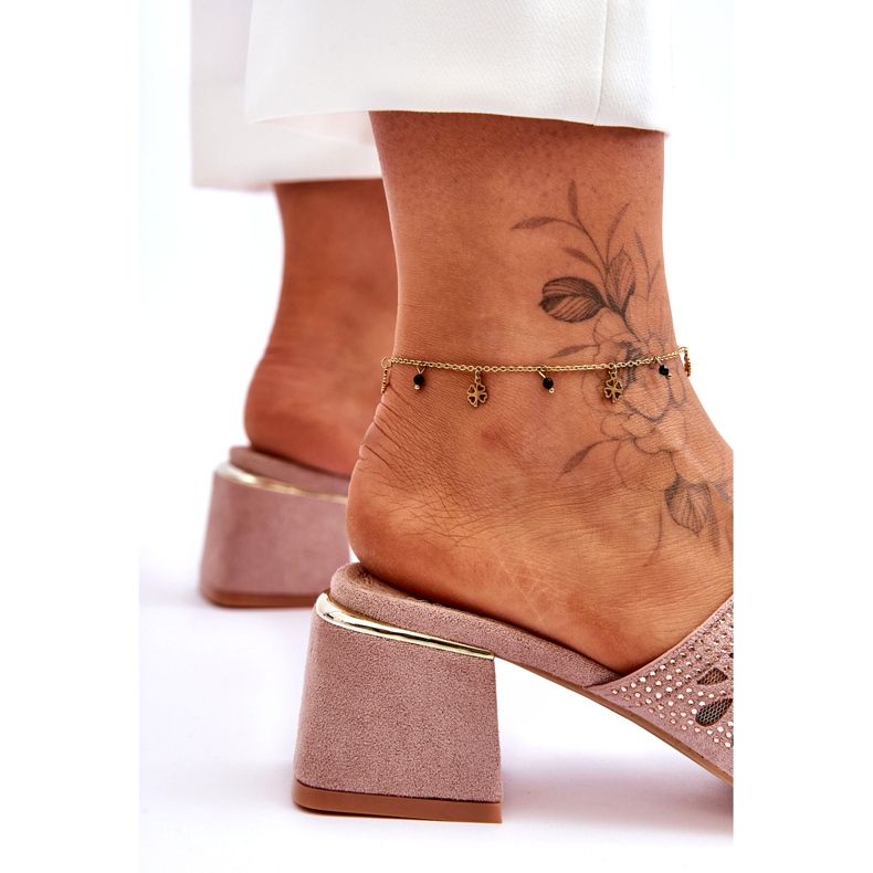 S.Barski Tocuri pentru femei cu ochiuri de plasă și zircons S. Barski KV-612-1 Beige bej 3