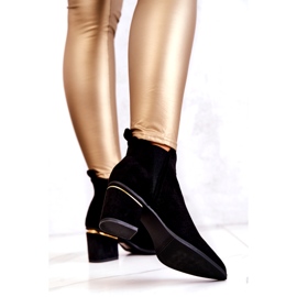 PS1 Cizme de cowboy ajurate Helloni din piele intoarsa neagra negru 1