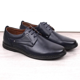 Pantofi eleganti cu siret pentru barbati bleumarin News 4092 albastru 1