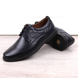 Pantofi eleganti cu siret pentru barbati bleumarin News 4092 albastru 2