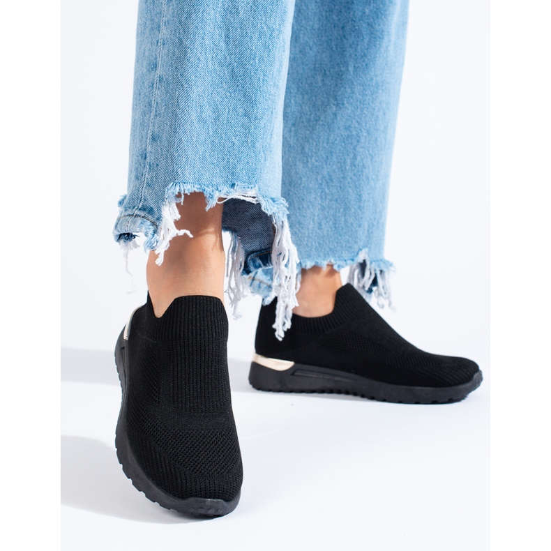 Tenisi negri Shelovet cu pană negru 1