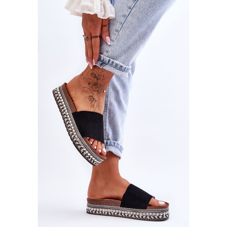 WR1 Papuci de damă din piele intoarsa neagra Hayen negru 1 WR1 Papuci de damă din piele intoarsa neagra Hayen negru 1