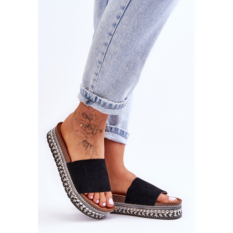 WR1 Papuci de damă din piele intoarsa neagra Hayen negru 2 WR1 Papuci de damă din piele intoarsa neagra Hayen negru 2